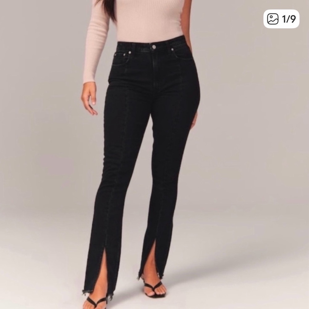 Abercrombie & Fitch Black Straight Leg Jeans